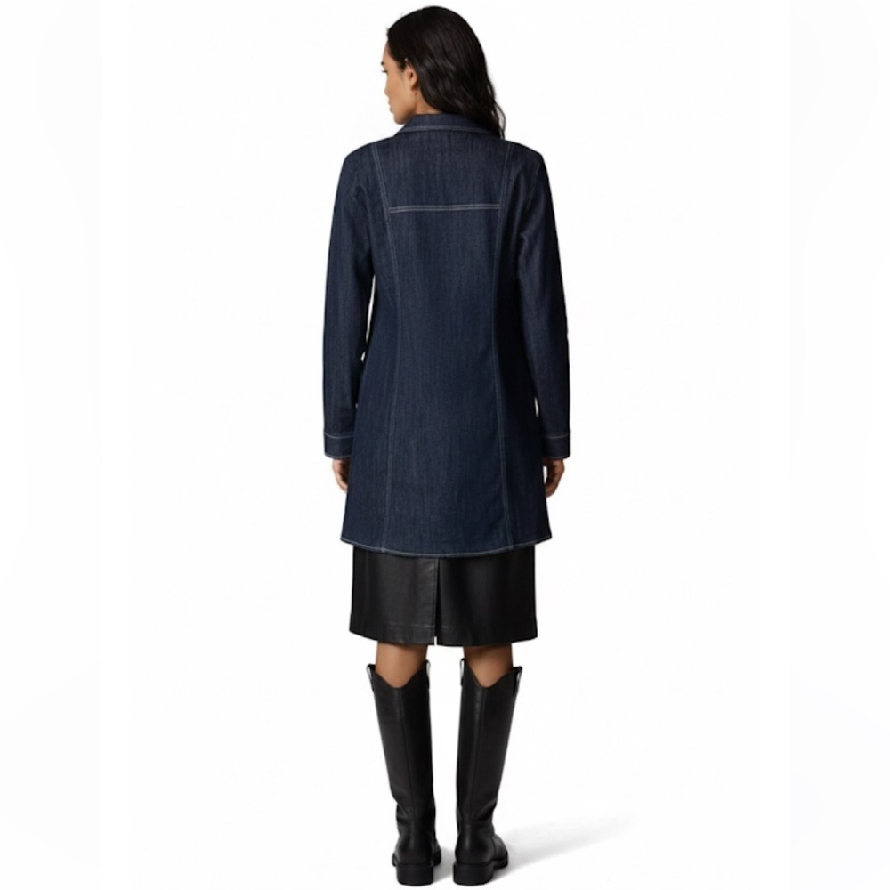 Pilcro (Anthropologie) Tie-Front Dark Blue Denim Tunic Blouse Medium Like New! - Picture 4 of 9